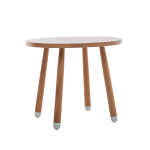 Столик буковый LOONA soft furniture, круглый, с белыми пяточками